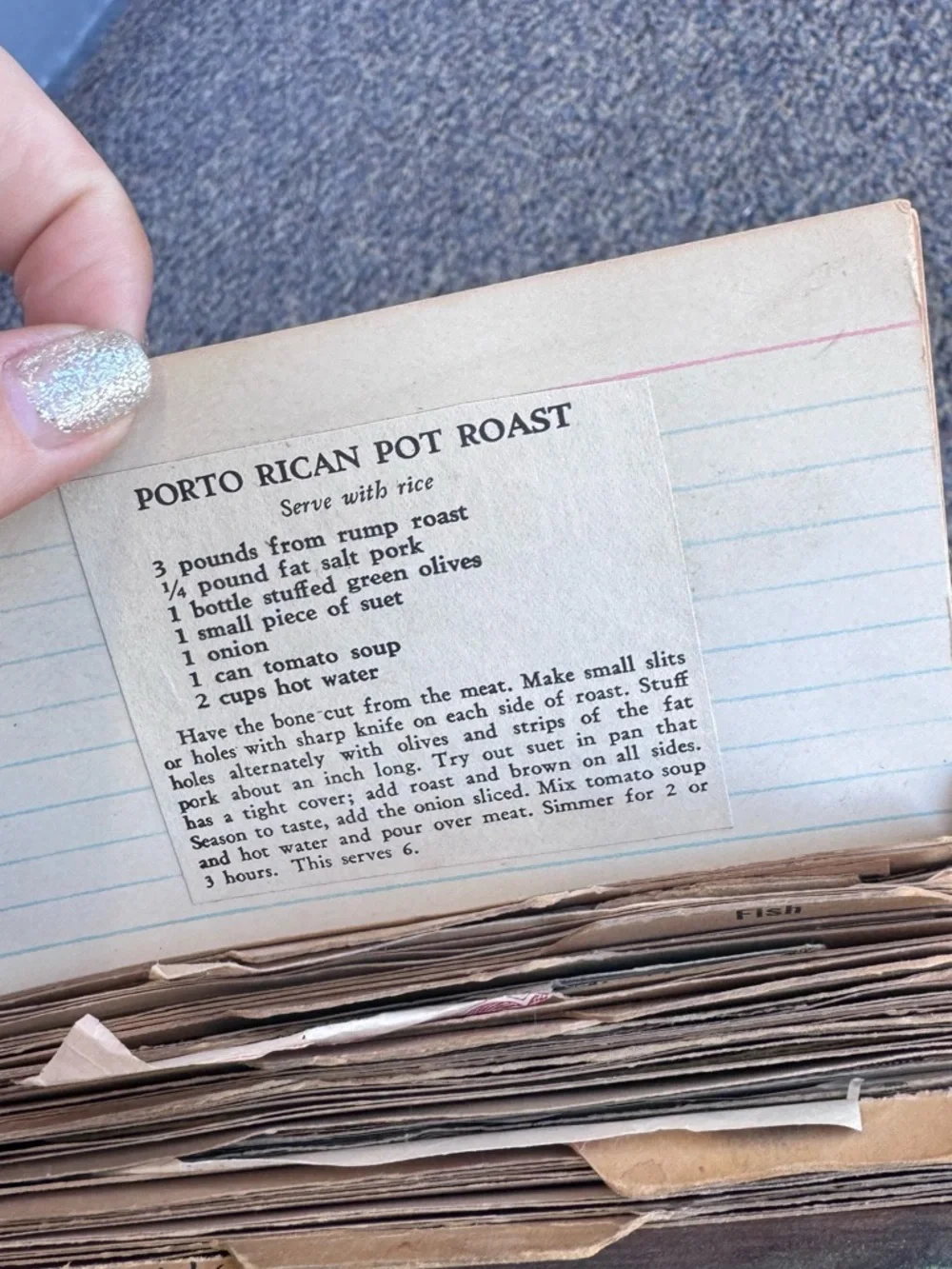 Knickerbocker-Instand Vintage Recipe Box Green Shabby Chic - Picture 8 of 9